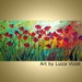 Original Modern Contemporary Floral Oil Painting RED WILD FLOWERS by Luiza Vizoli
