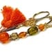 Scissor Fob Beaded Pumpkin Orange Olive Green Quilting Needlepoint Sewing Cross Stitch Hardanger Accessory