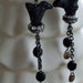 Vintage Tribal Bird Beads Rhinestone Dangle Earrings Assemblage