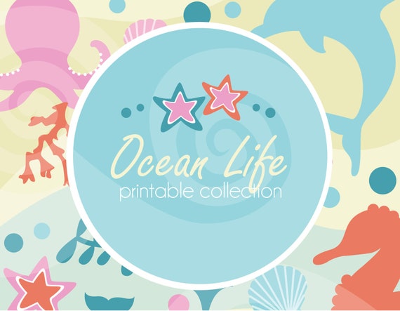 Ocean Life, Girl, DIY Party Package by MayDetails: Full Collection Il_570xn