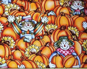 Fat Quarter Cute Scarecrows, Sunflowers and Pumpkins