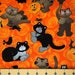 Fat Quarter Halloween Playful Kittens with Owls Spiders and Pumpkins