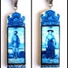 Portugal Peixeira and Pescador Azulejos Antique Tile Mural Replica Necklace 2 sided -Nice wedding gift Husband Wife Bride Groom