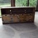 48 Inch wide Old Barn Wood Look TV Cabinet Storage bench SHABBY CHIC Entertainment Center Heavily distressed Primitive Plazma Big Screen T V