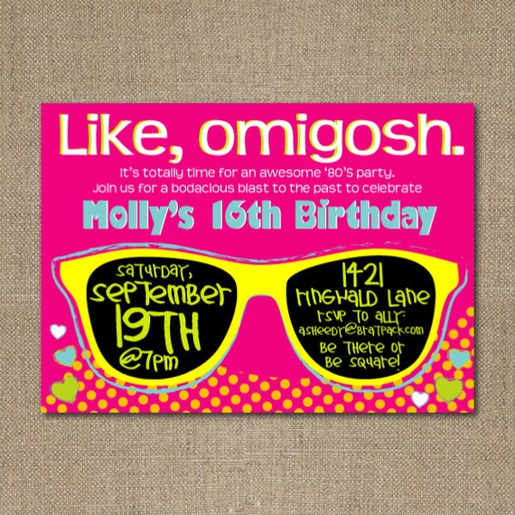 1980S Birthday Party Invitations 3