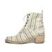 VTG Italian Canvas Patterned Lace Up Ankle Boot 7