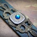Verdigris Steampunk Ruler Necklace Vintage Watch Face Blue Green Crystal Brass Steampunk Jewelry