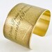 Writer Gift's - Jane Austen's Literary Library Brass Cuff Bracelet