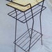 Mid Century Mod Black Metal Telephone Stand Shelf