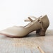 taupe mary janes / vintage 80 pumps / 1980s tap shoes