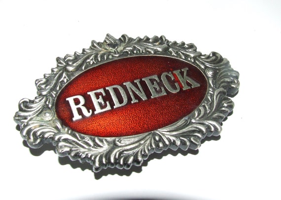 1977 Pewter REDNECK Belt Buckle by RuralSouth on Etsy