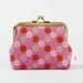 Deep dad - Tiny retro flowers in rose - metal frame purse