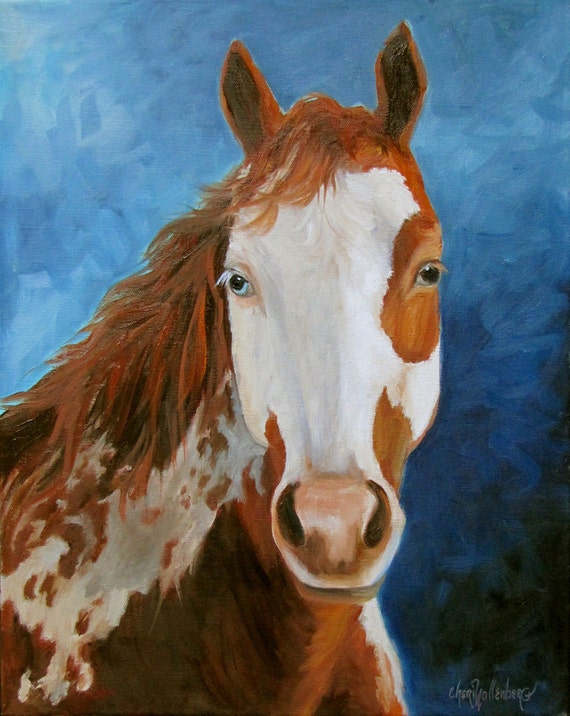 Paint The Sky Midnight Horse Painting 16x20 by ChatterBoxArt