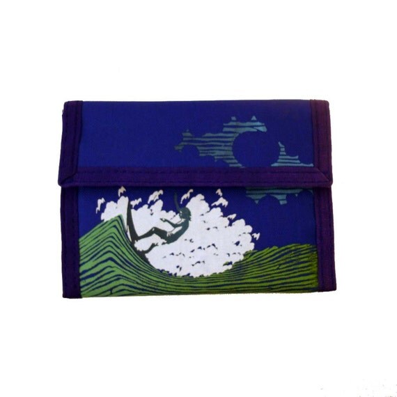 Vintage Velcro Wallet 1980s Hawaii Graphic Surfer Screenprint