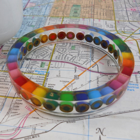 Resin Bracelet Bangle Bracelet Resin Jewelry Colored by miceart
