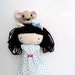 Elsita kitty doll - cat rag doll with mouse pet cloth doll made to order