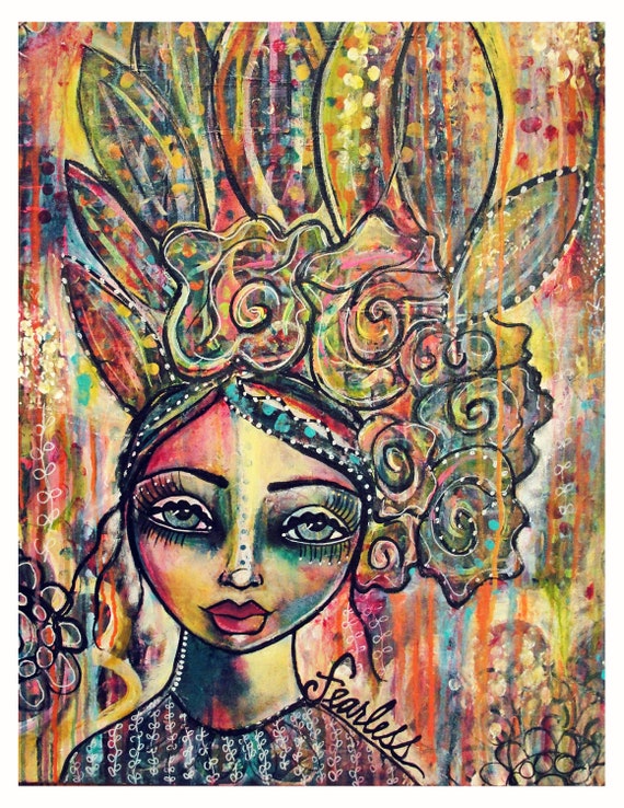 Fearless mixed media art print