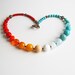 Colorful Beaded Necklace Red Blue White Necklace Statement Necklace