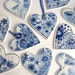 Hand painted porcelain heart - Dutch blue and white Delft Ornament