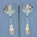 Vintage Carolee Earrings Faux Pearl Crystal Rhinestone