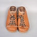 1970s LACE-UP CLOGS / Swedish Tan Brown Leather Wood Shoes, 8.5-9