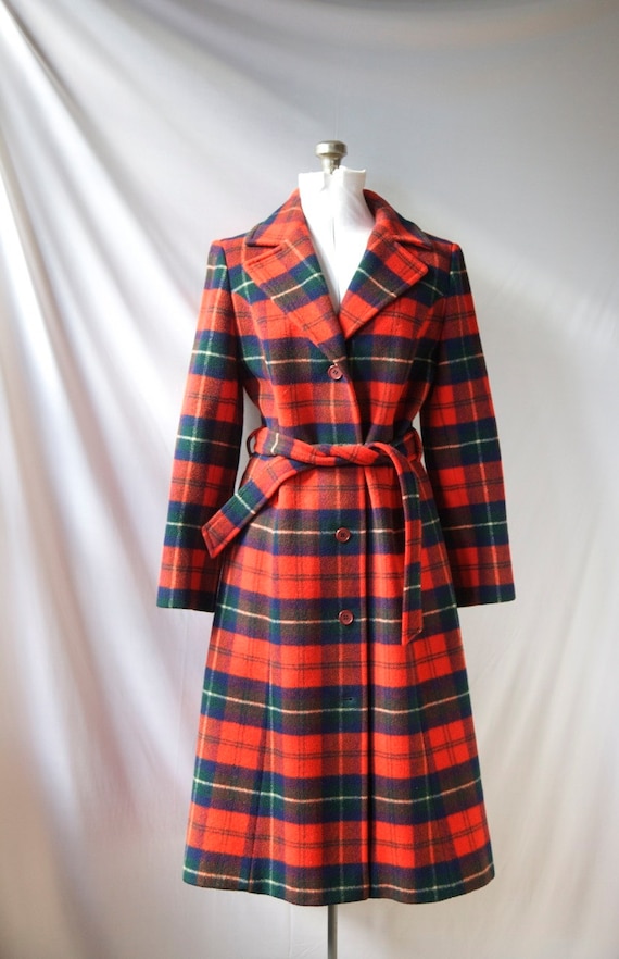 Vintage Pendleton Coat Plaid Wool Overcoat
