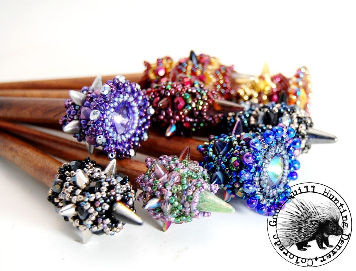 Club Mace Hair Sticks