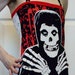 MISFITS Halter Top Shirt Punk DIY Red White Skulls OOAK