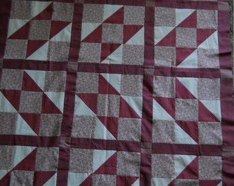 Contrary Wife in pinks  --quilt top    new     (44 x 58)