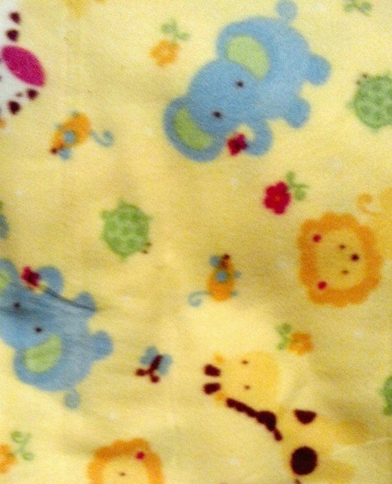 Nursery Zoo Animals Fleece Fabric 1 Yard