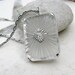 Vintage Camphor Glass Pendant on Silver Box Chain