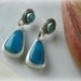 Reserved (Balance)- Little Drops of Heaven - Turquoise Sterling Silver Post Earrings