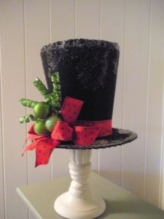 Items similar to Handmade Felt Top Hat Tree Topper or Decor on Etsy