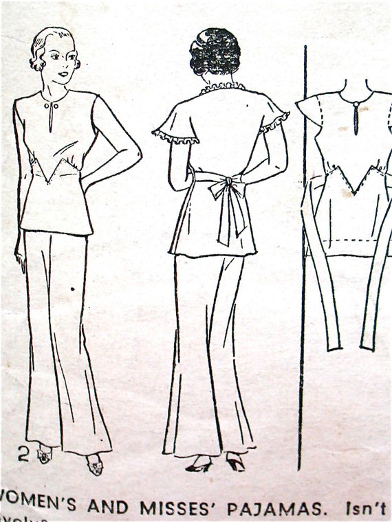 Vintage 1930s sewing pattern 6783 by Pictorial Printed