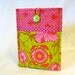 NOOK Tablet Sleeve iPad Mini Case Nook Color Cover Padded Sleeve Ready to Ship Hot Pink Green Floral