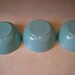 3 Vintage Hazel Atlas Aqua Turquoise Blue and White cereal soup bowls