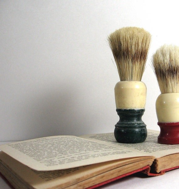 Vintage Shaving Brush Ever Ready Green Cream Bakelite