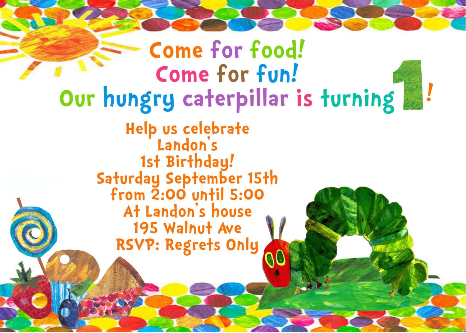 A Very Hungry Caterpillar Party Invitations 8