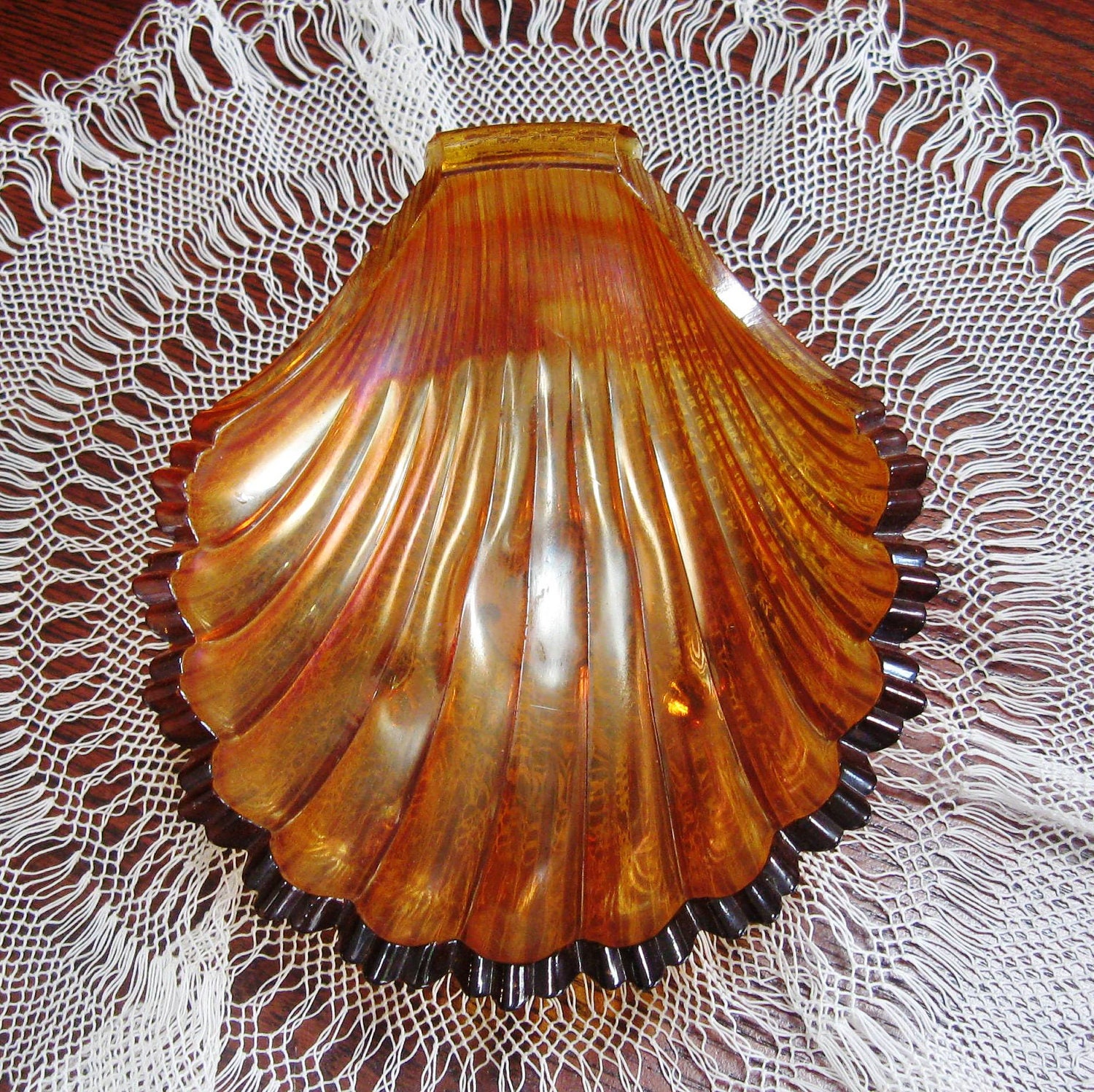 coral duncan problems Shell Westmoreland Marigold Dish Glass Footed Vintage Carnival