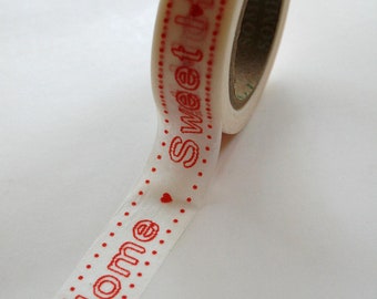 Washi Tape - 15mm - Home Sweet Home Red - Deco Paper Tape no. 387