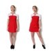 Vintage dress / red cut out lace mini / size S