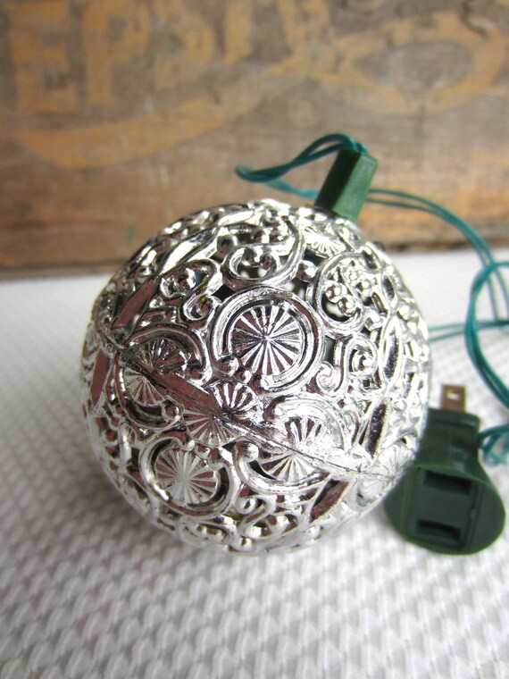 vintage silver ball chirping ornament christmas tree trim in vintage silver ball chirping ornament christmas tree trim in