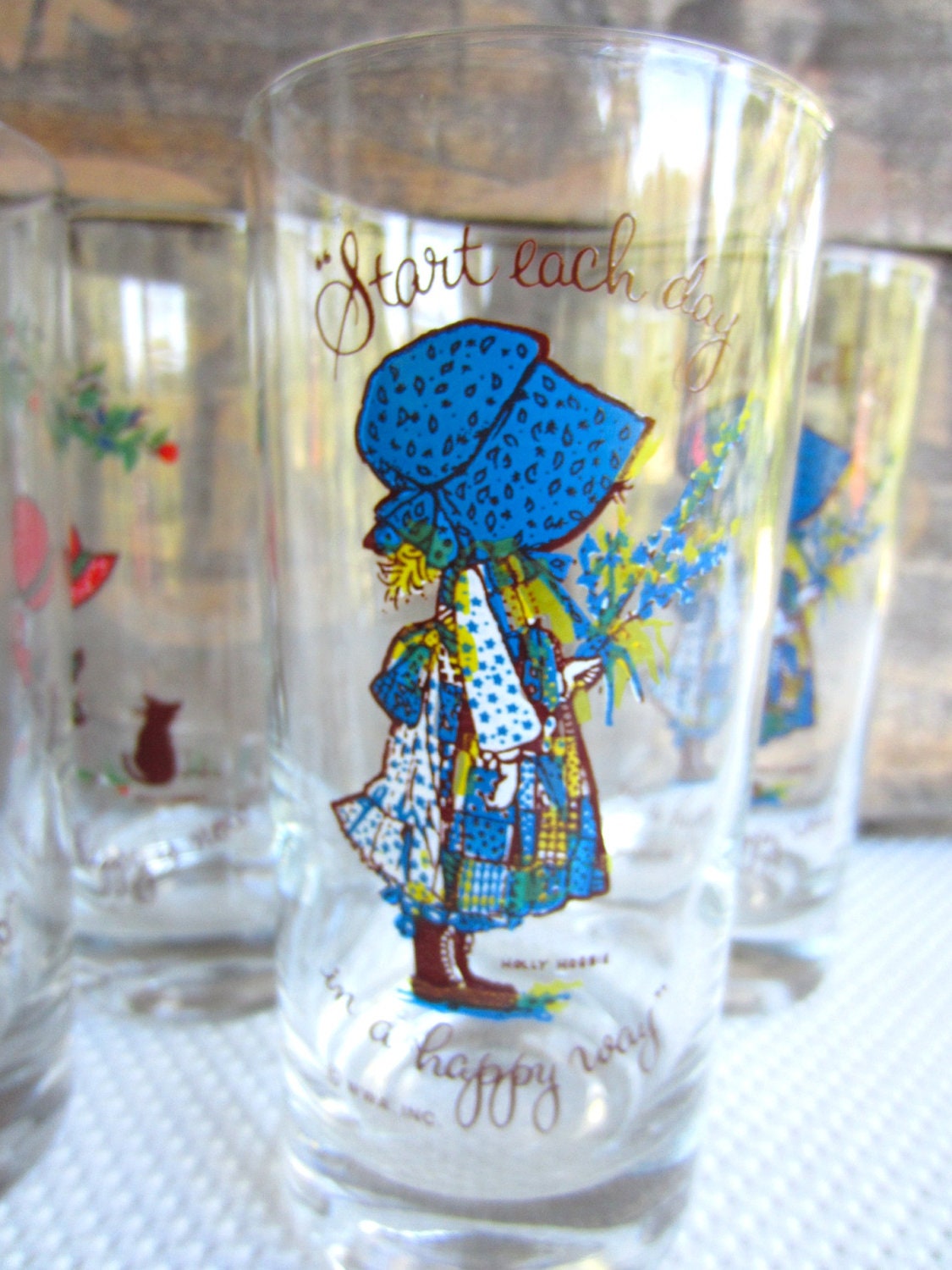 Vintage Holly Hobbie Glasses Start Your Day In A by corrnucopia