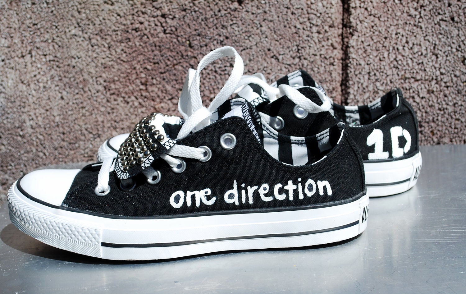Black with Silver Studs One Direction Converse Black with Silver Studs One Direction Converse