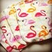 Flamingo Wipes- Set of 4 wipes - flannel and OBV - SOFT - 8x8 size