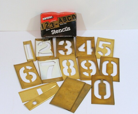 Brass Stencils 4 Inch Numbers 0 Through 9 By Tagsalefinds On Etsy
