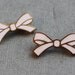 Victorian Pair of Enamel Bow Lingerie Pins / Signed Auld Gold