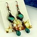 Teal Drops Art glass Artisan Dangle Earrings