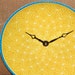 Wall Clock - Sunny Yellow with Blue Trim Ceramic Plate Wall Clock No. 926 (8 inches)
