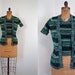 1970s Sweater - Vintage 70s Green Space Dye Knit Hippie Poor Boy Sweater and Cardigan - Ecologie
